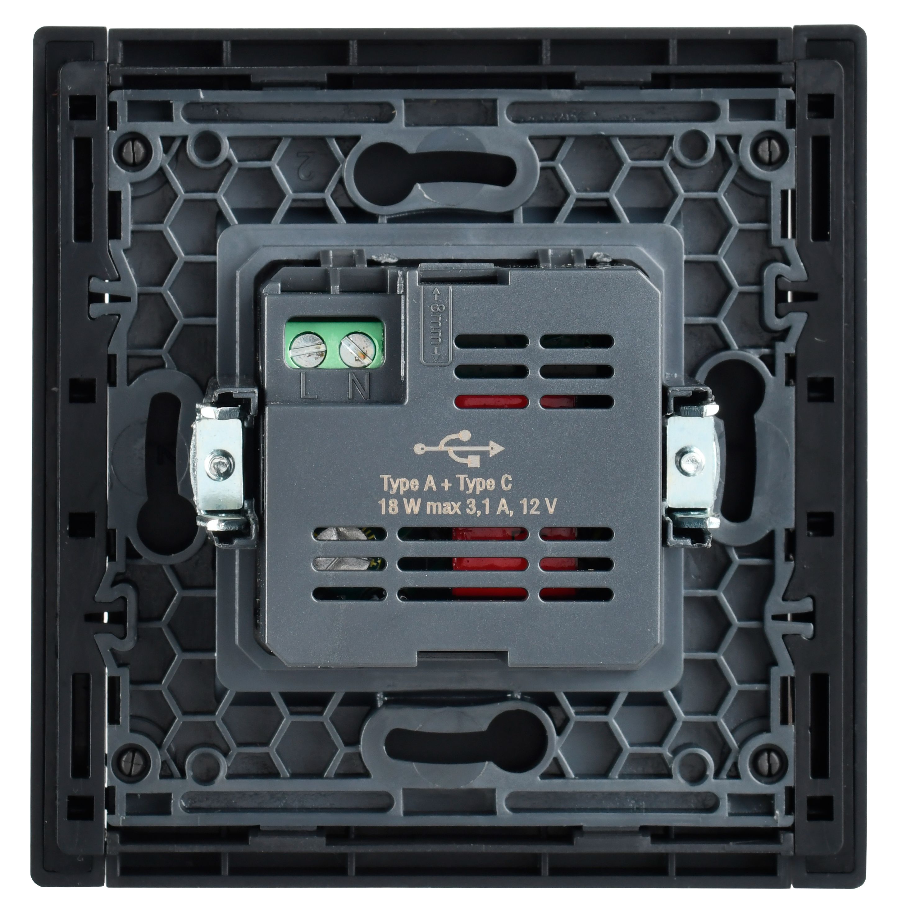 FORTE&PIANO Розетка USB A+C 18Вт FP551 сталь ИЭК