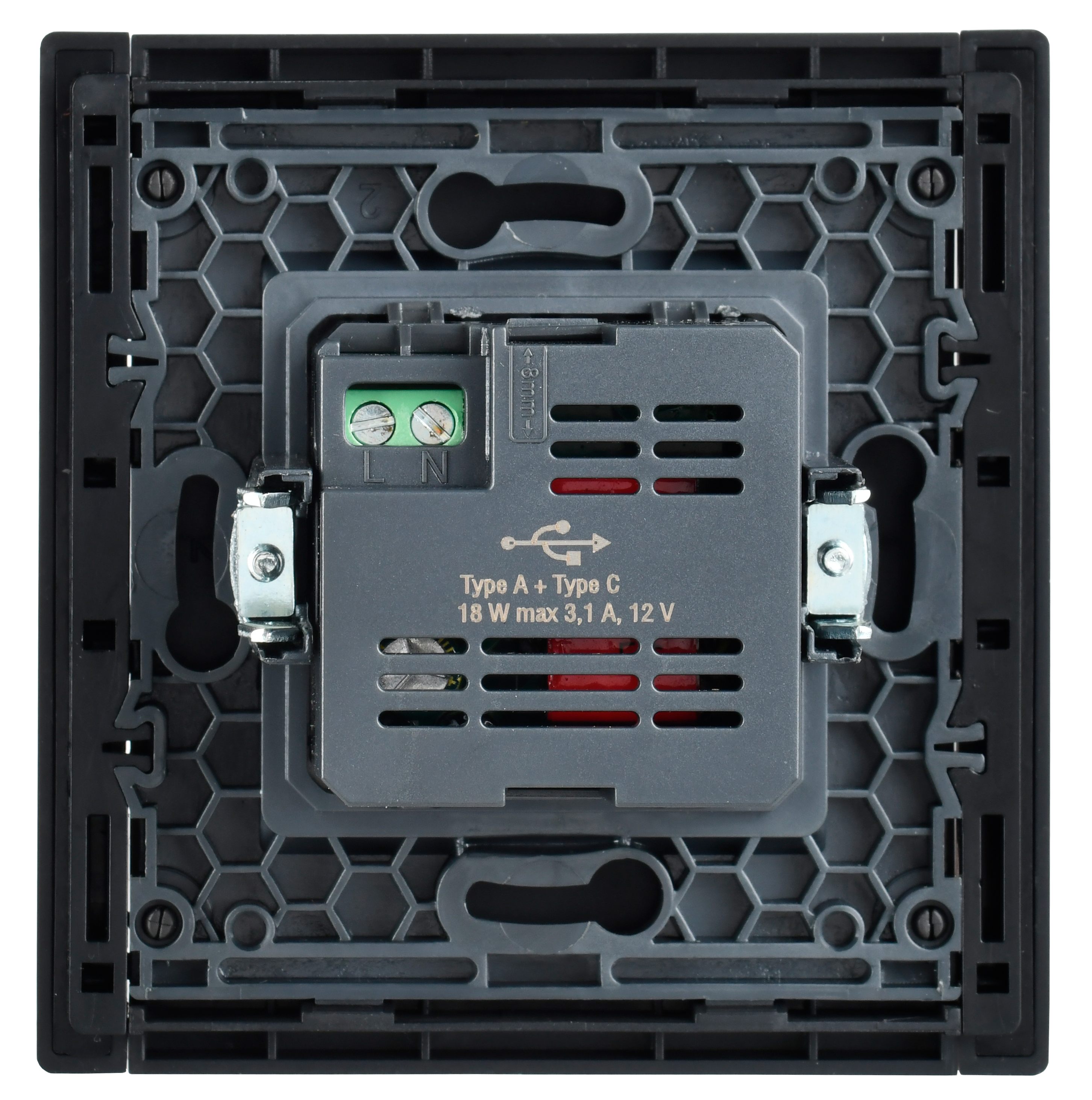 FORTE&PIANO Розетка USB A+C 18Вт FP551 сталь ИЭК