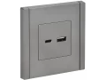 FORTE&PIANO Розетка USB A+C 18Вт FP551 сталь ИЭК