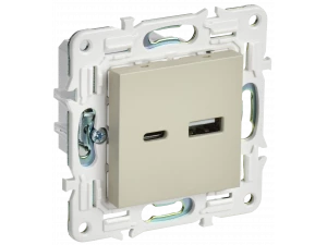 SKANDY Розетка USB A+C 3,1А SK-R14B бежевый IEK
