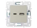 SKANDY Розетка USB A+C 3,1А SK-R14B бежевый IEK