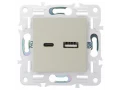 SKANDY Розетка USB A+C 3,1А SK-R14B бежевый IEK