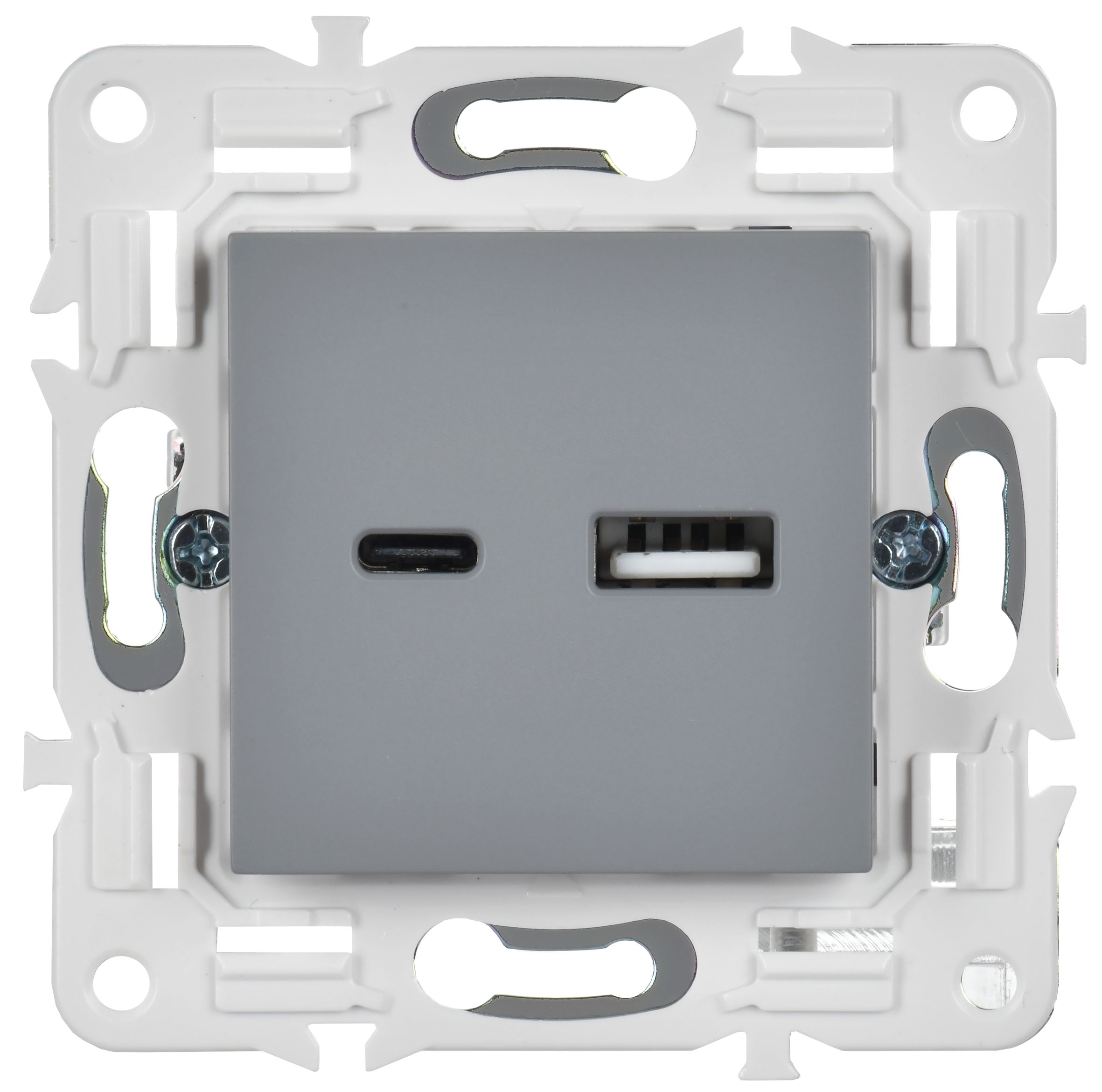SKANDY Розетка USB A+C 3,1А SK-R14Gr серый IEK