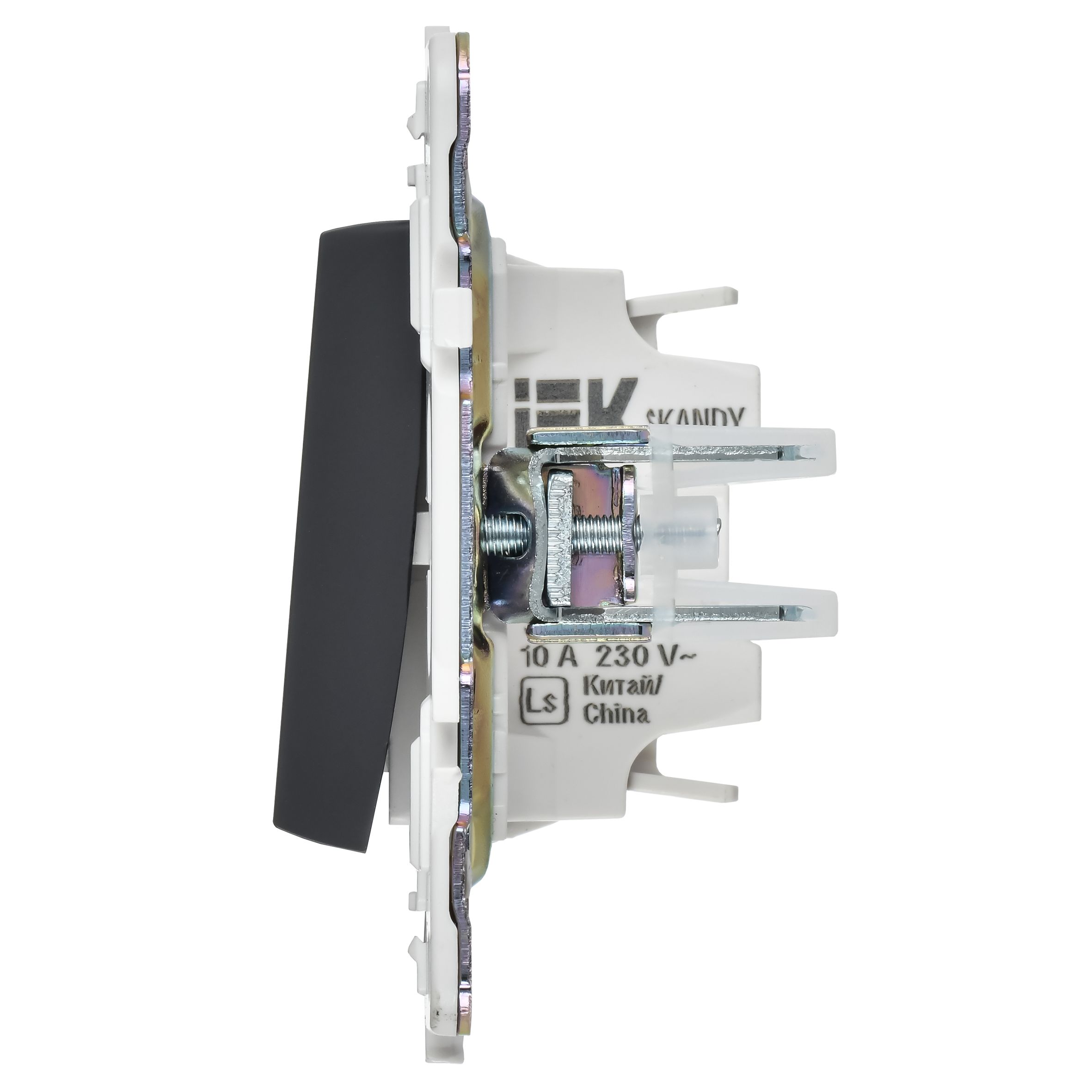 SKANDY Выключатель 2-клавишный проходной 10А SK-V05T титан IEK