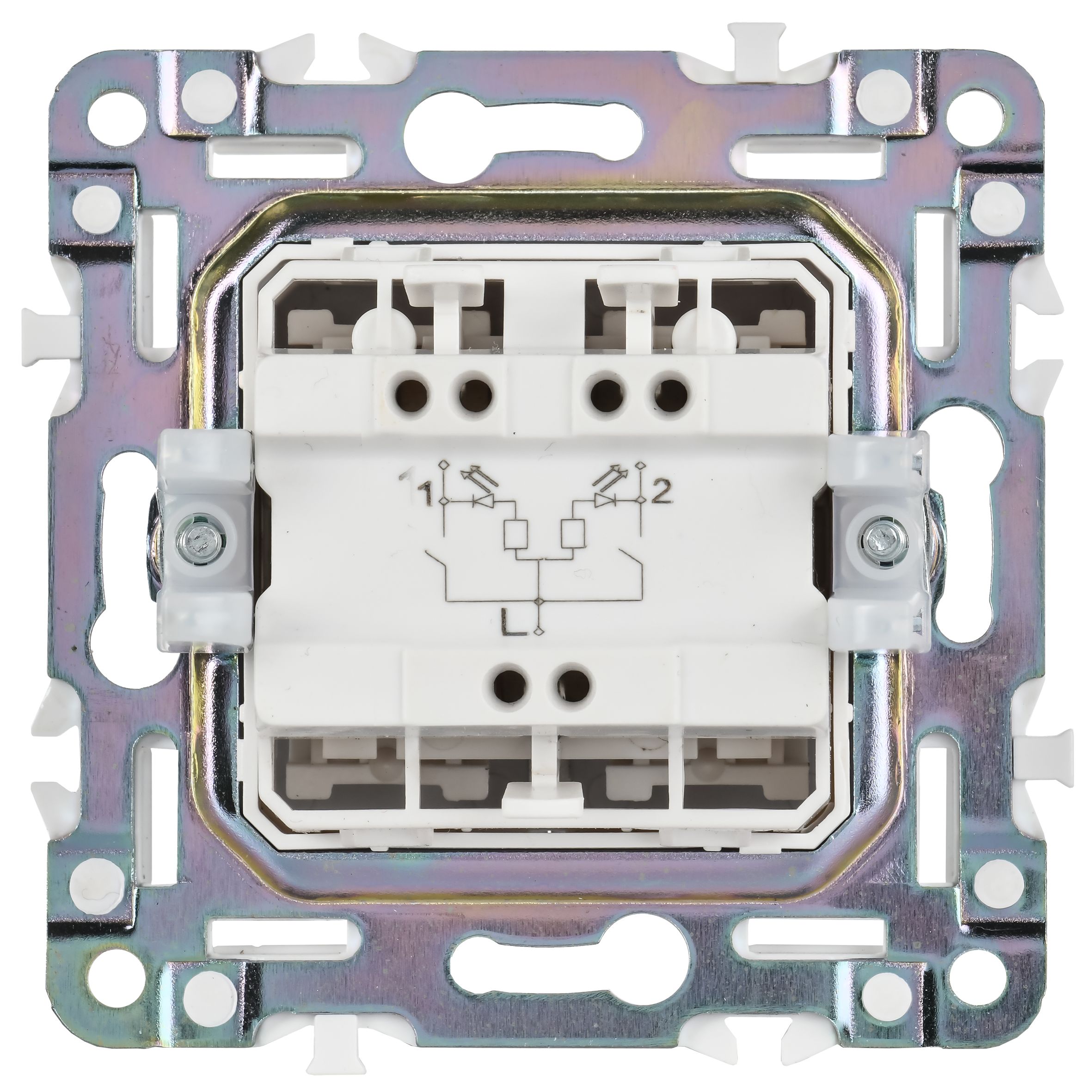 SKANDY Выключатель 2-клавишный с индикацией 10А SK-V09Gr серый IEK