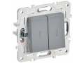 SKANDY Выключатель 2-клавишный с индикацией 10А SK-V09Gr серый IEK