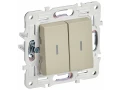 SKANDY Выключатель 2-клавишный с индикацией 10А SK-V09B бежевый IEK