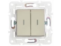 SKANDY Выключатель 2-клавишный с индикацией 10А SK-V09B бежевый IEK