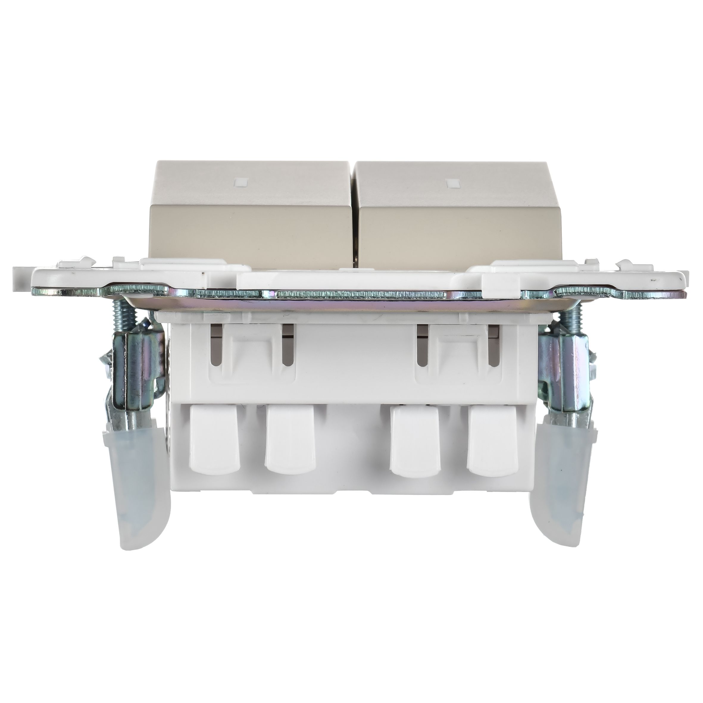 SKANDY Выключатель 2-клавишный проходной с индикацией 10А SK-V10B бежевый IEK