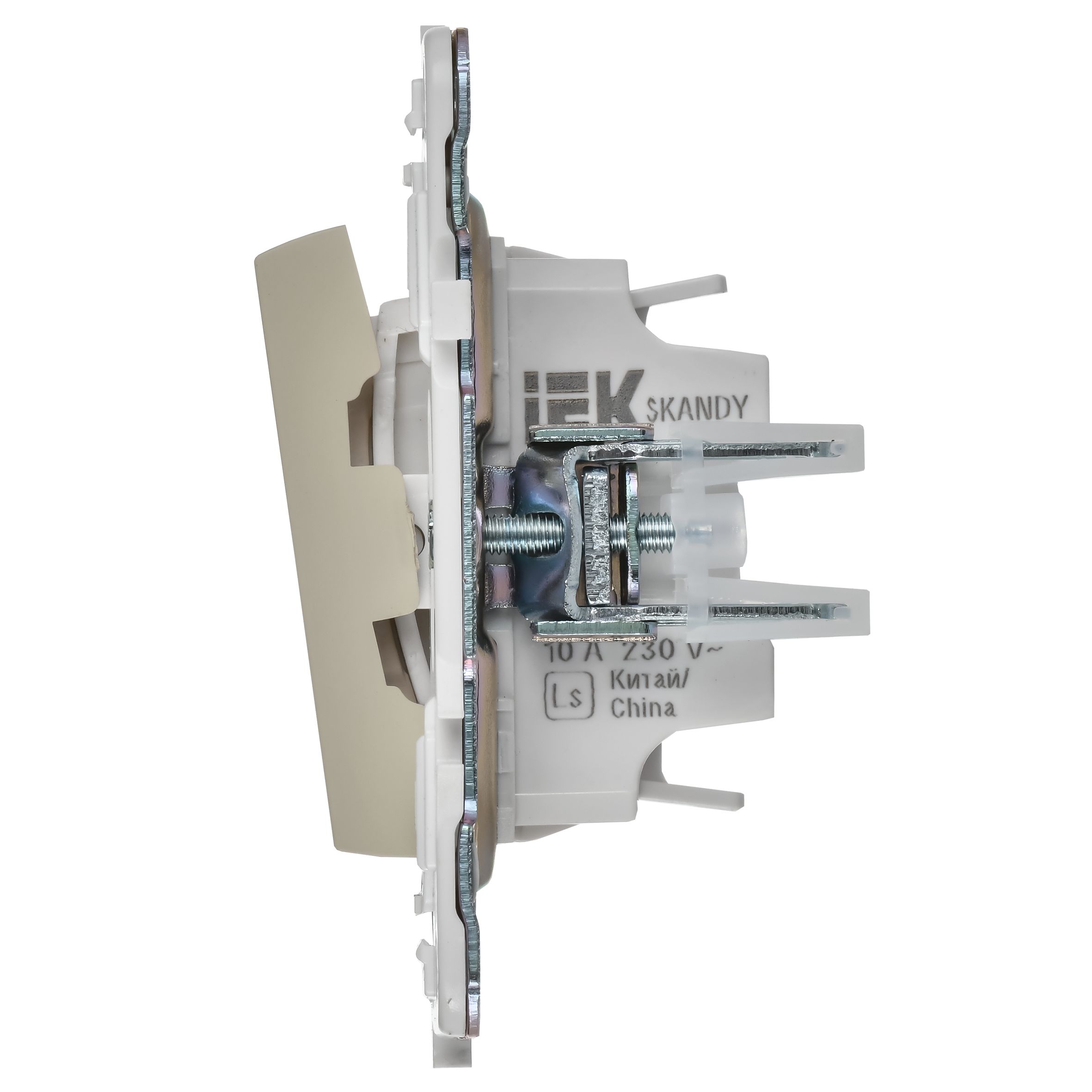 SKANDY Выключатель 2-клавишный проходной с индикацией 10А SK-V10B бежевый IEK