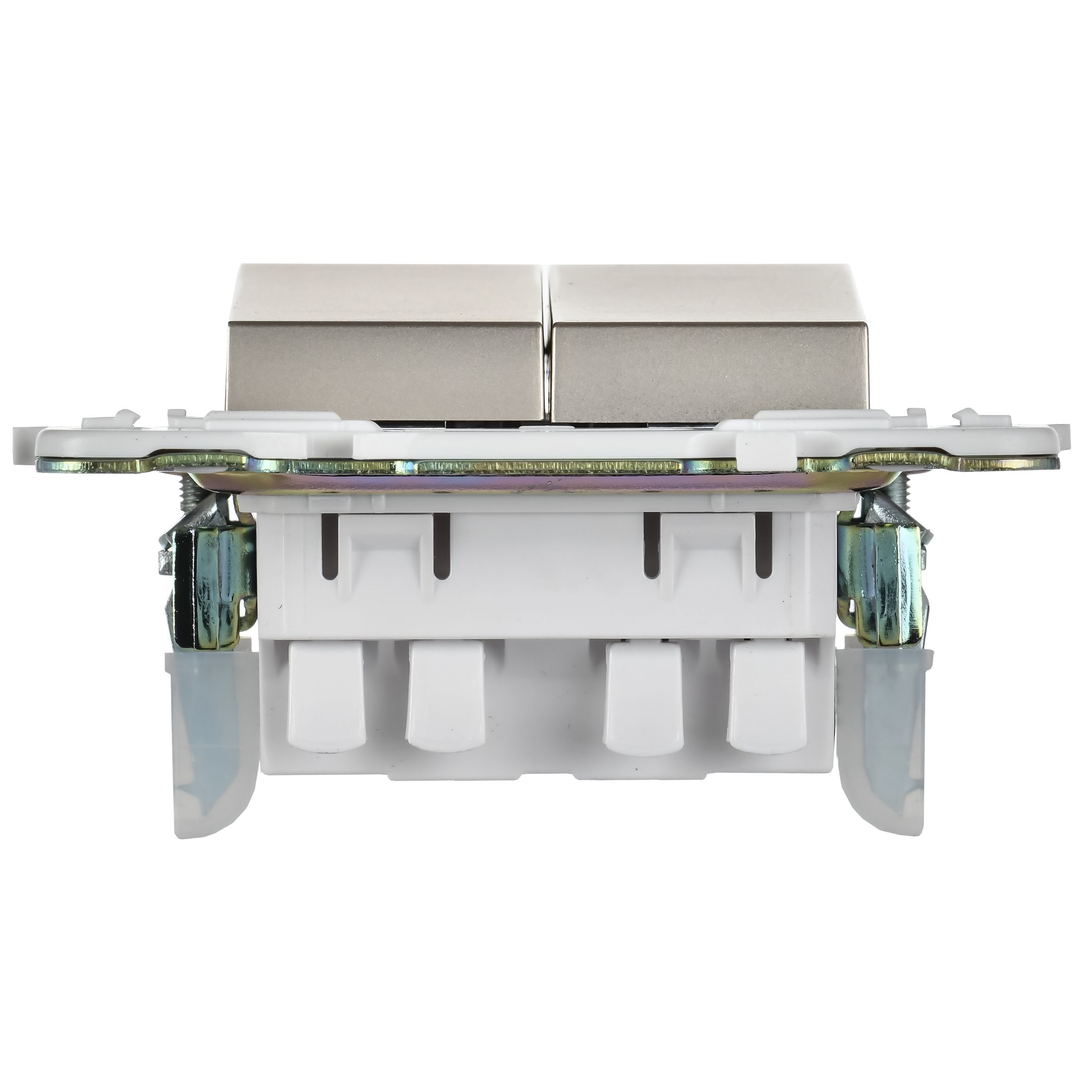 SKANDY Выключатель 2-клавишный проходной 10А SK-V05Sh шампань IEK