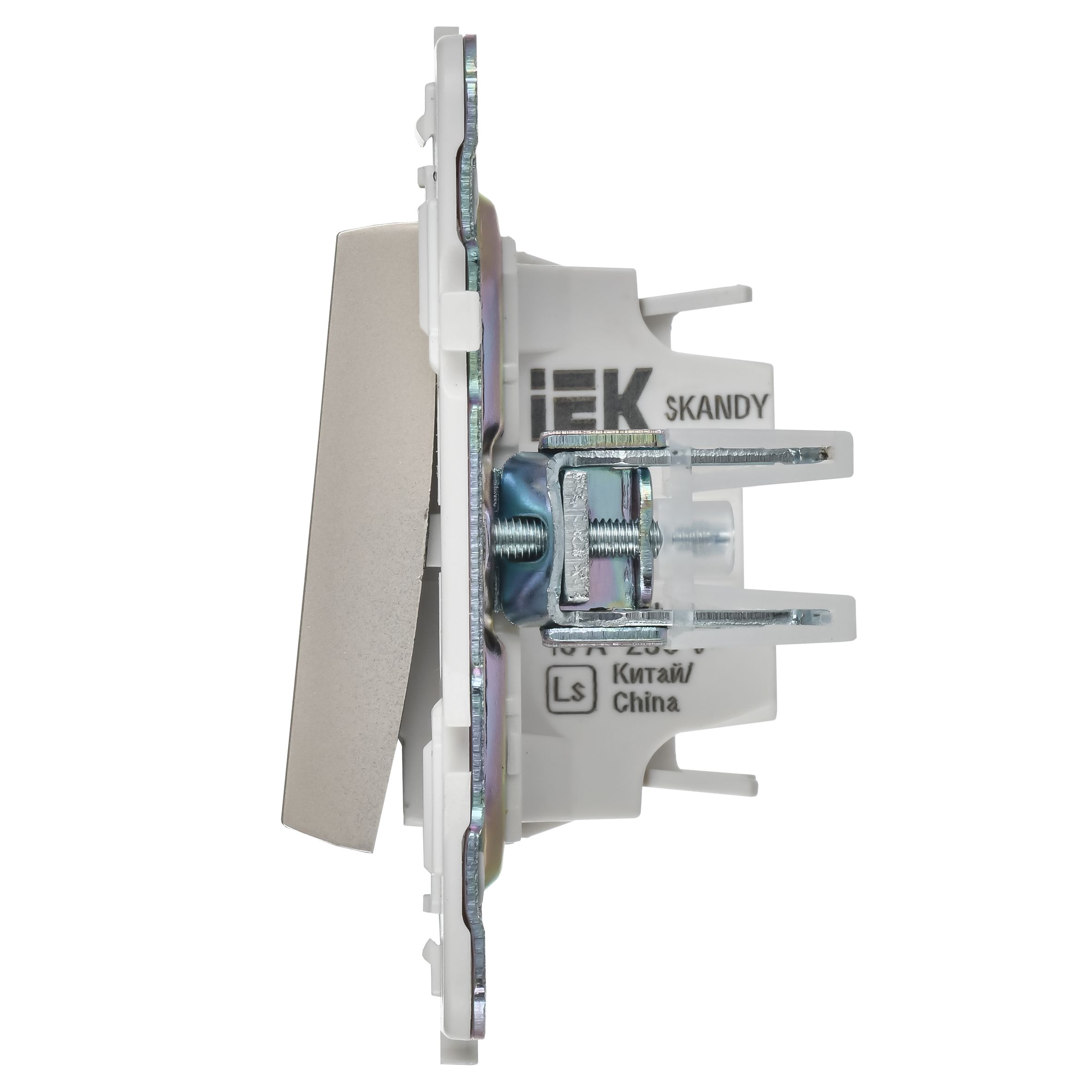 SKANDY Выключатель 2-клавишный проходной 10А SK-V05Sh шампань IEK