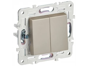 SKANDY Выключатель 2-клавишный проходной 10А SK-V05Sh шампань IEK