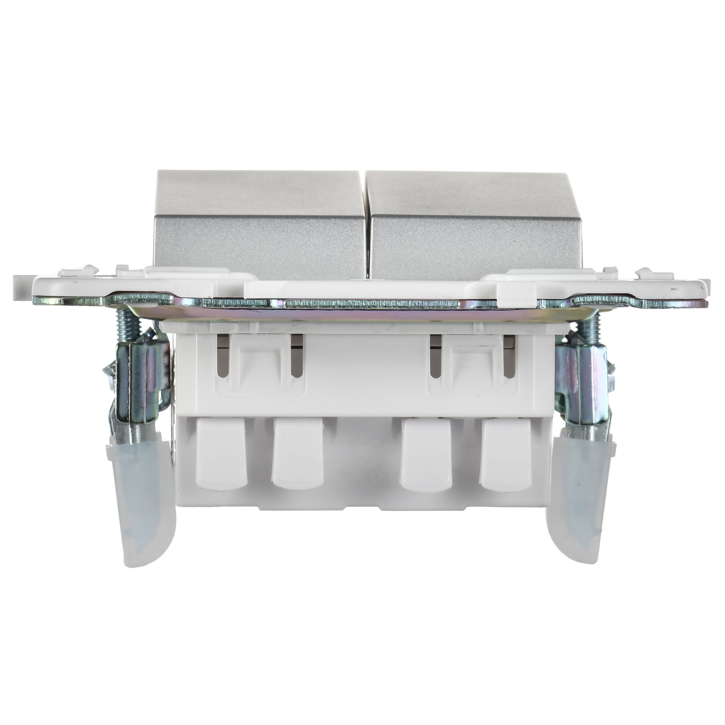 SKANDY Выключатель 2-клавишный проходной 10А SK-V05S серебряный IEK