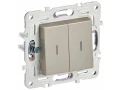 SKANDY Выключатель 2-клавишный с индикацией 10А SK-V09Sh шампань IEK