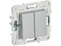 SKANDY Выключатель 2-клавишный 10А SK-V04S серебряный IEK