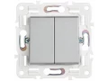 SKANDY Выключатель 2-клавишный 10А SK-V04S серебряный IEK