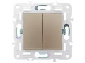 SKANDY Выключатель 2-клавишный 10А SK-V04Sa песочный IEK