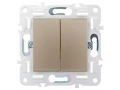 SKANDY Выключатель 2-клавишный 10А SK-V04Sa песочный IEK