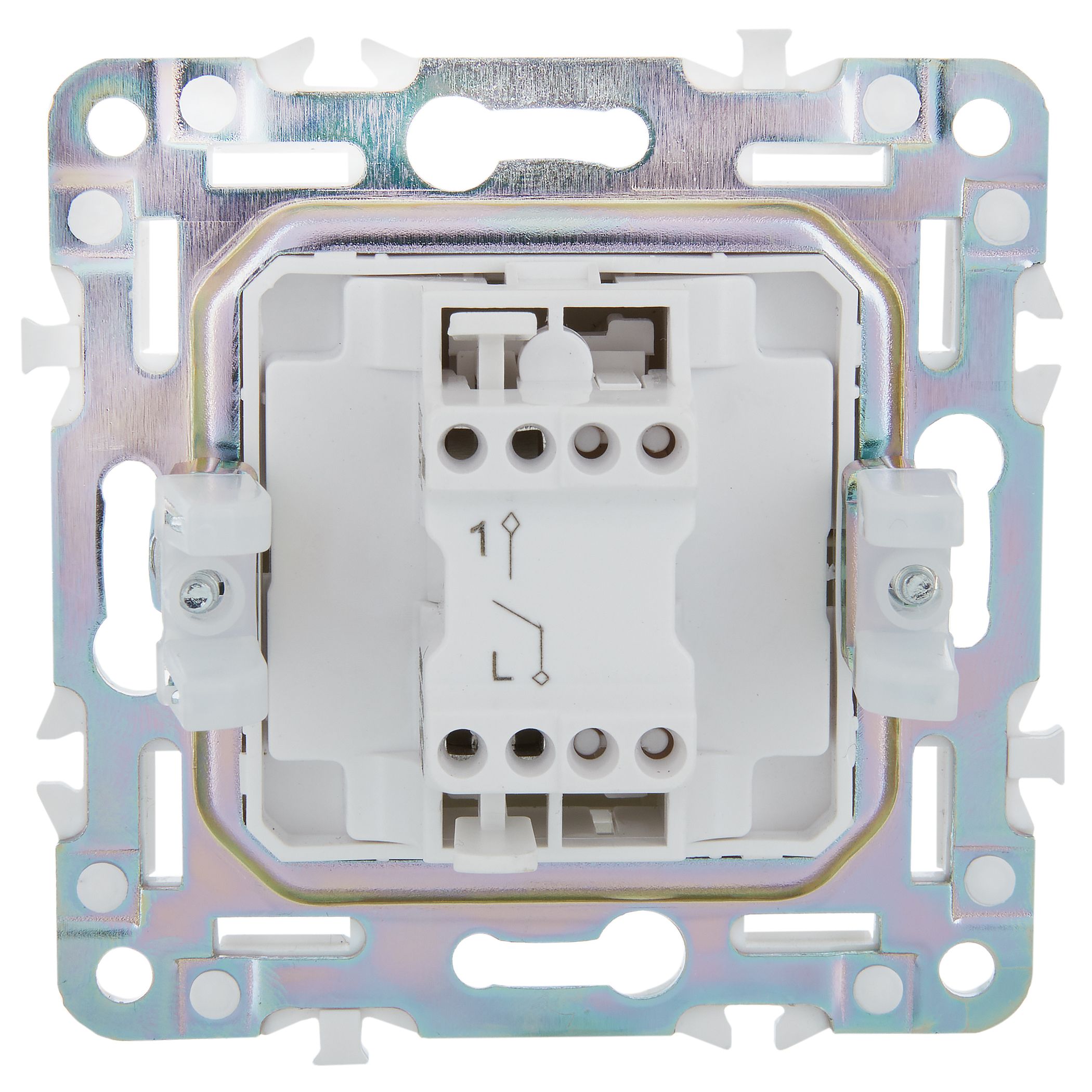 SKANDY Выключатель 1-клавишный 10А SK-V01S серебряный IEK