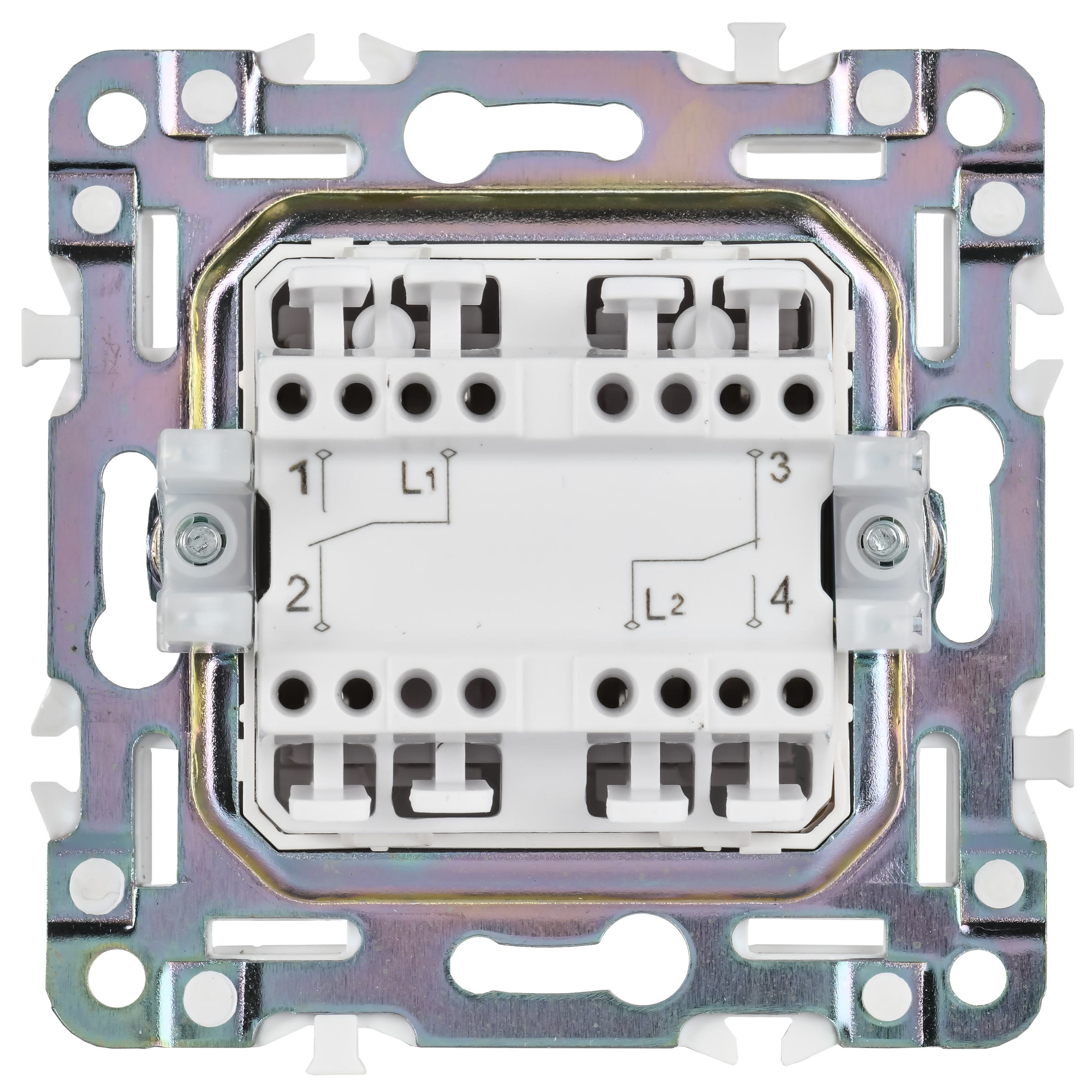 SKANDY Выключатель 2-клавишный проходной 10А SK-V05Gr серый IEK