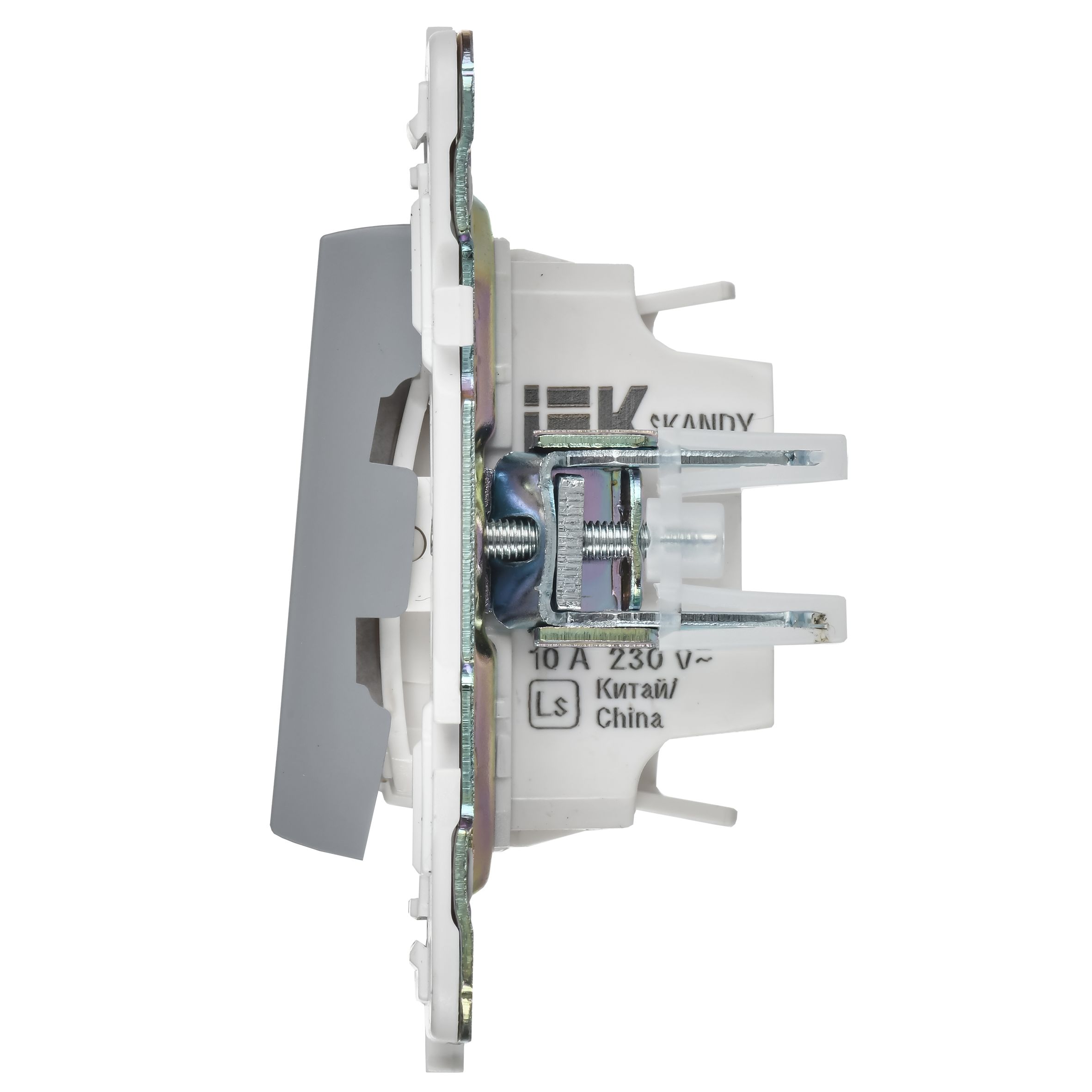 SKANDY Выключатель 2-клавишный проходной 10А SK-V05Gr серый IEK