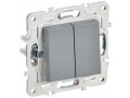 SKANDY Выключатель 2-клавишный проходной 10А SK-V05Gr серый IEK