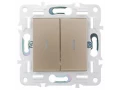 SKANDY Выключатель 2-клавишный с индикацией 10А SK-V09Sa песочный IEK