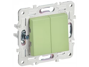 SKANDY Выключатель 2-клавишный 10А SK-V04G мятный IEK