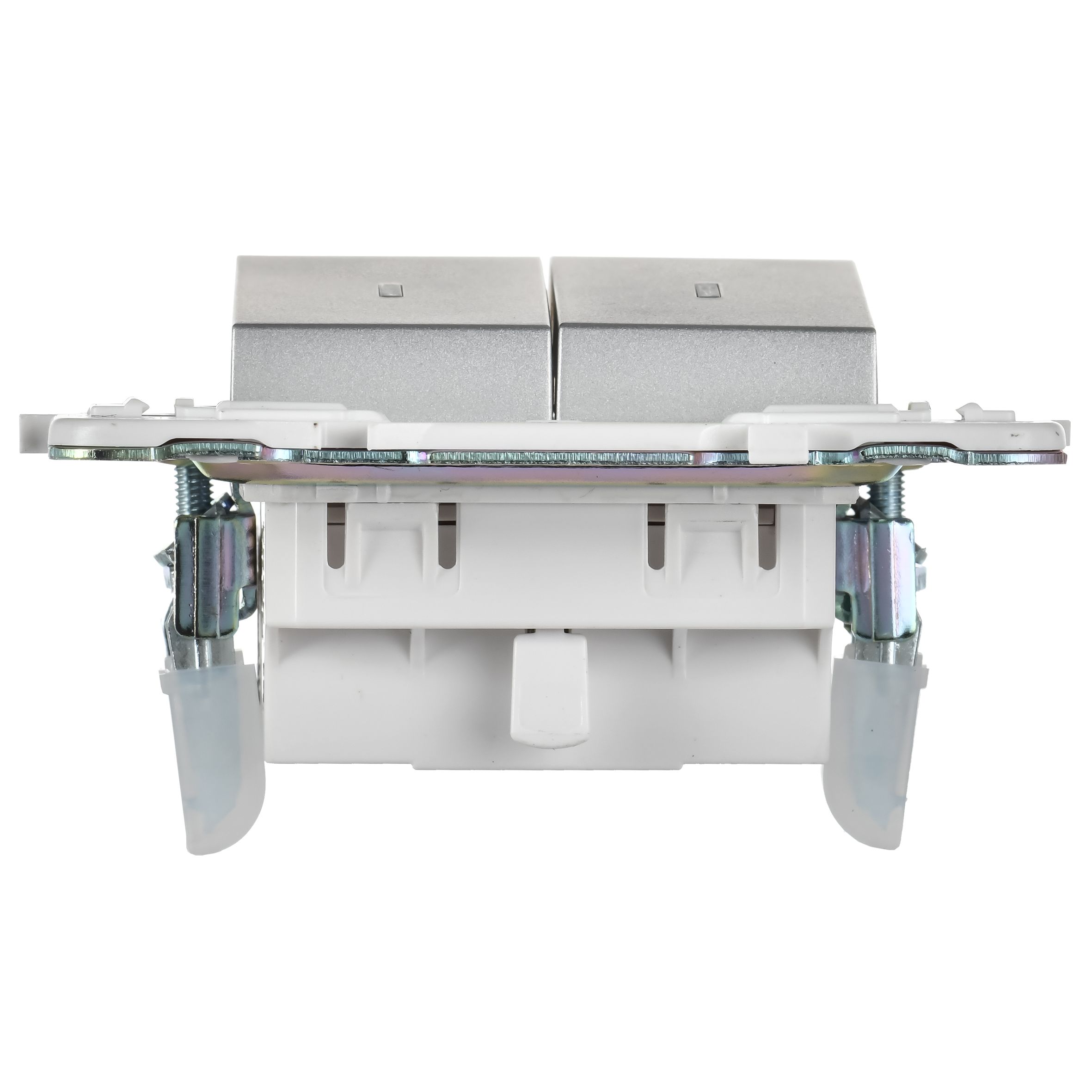 SKANDY Выключатель 2-клавишный с индикацией 10А SK-V09S серебряный IEK