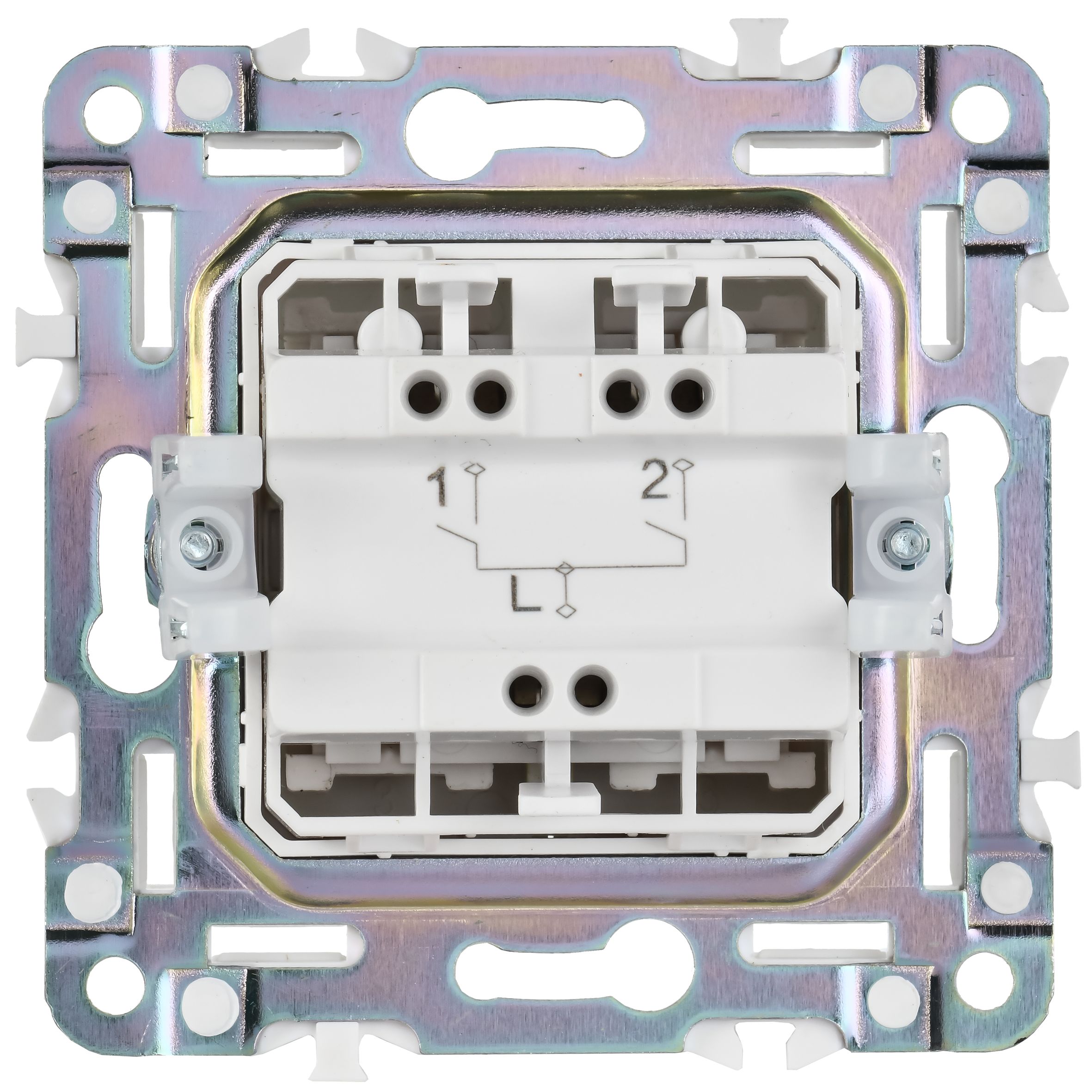 SKANDY Выключатель 2-клавишный 10А SK-V04Sh шампань IEK