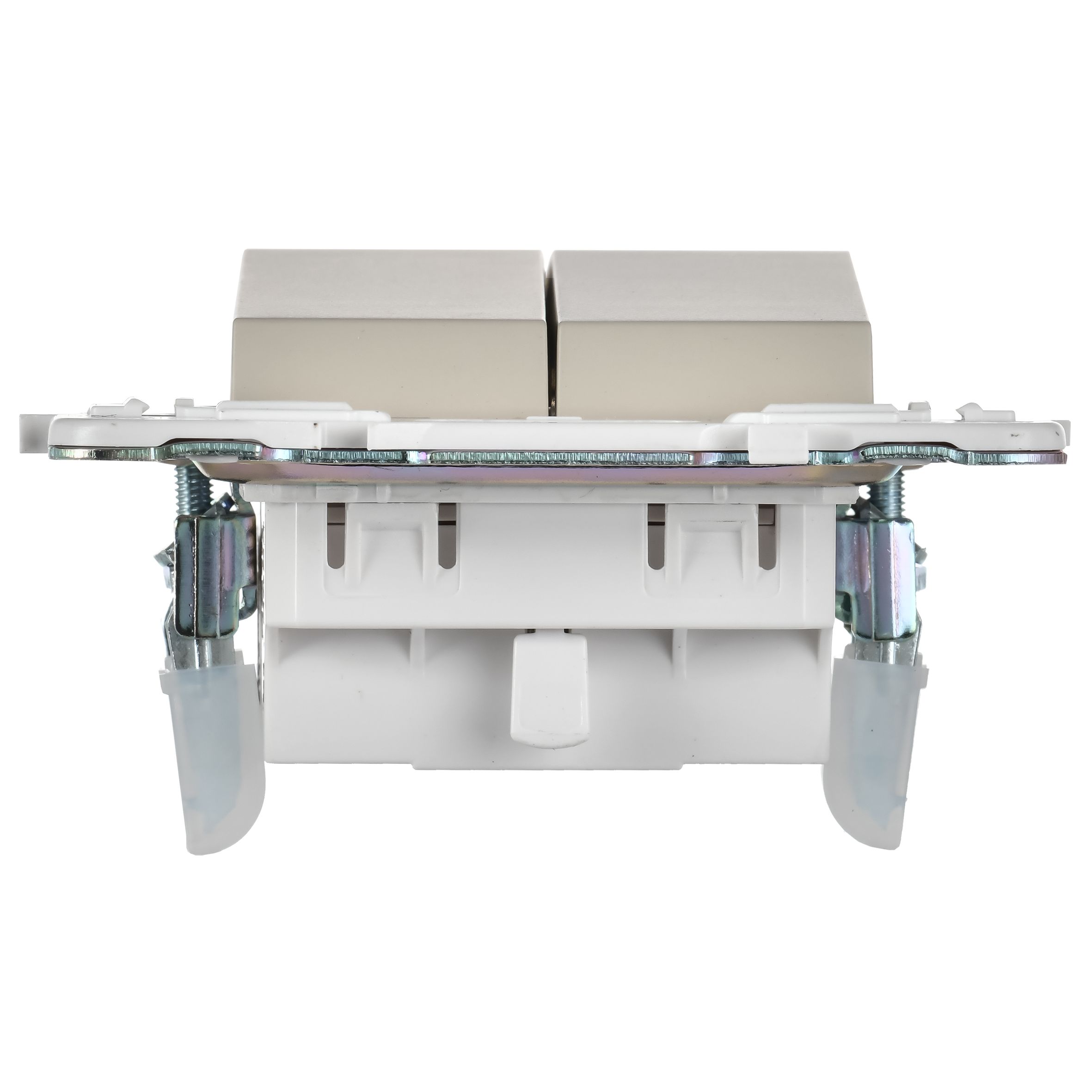 SKANDY Выключатель 2-клавишный проходной 10А SK-V05B бежевый IEK