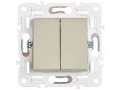 SKANDY Выключатель 2-клавишный проходной 10А SK-V05B бежевый IEK
