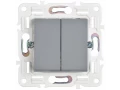 SKANDY Выключатель 2-клавишный 10А SK-V04Gr серый IEK