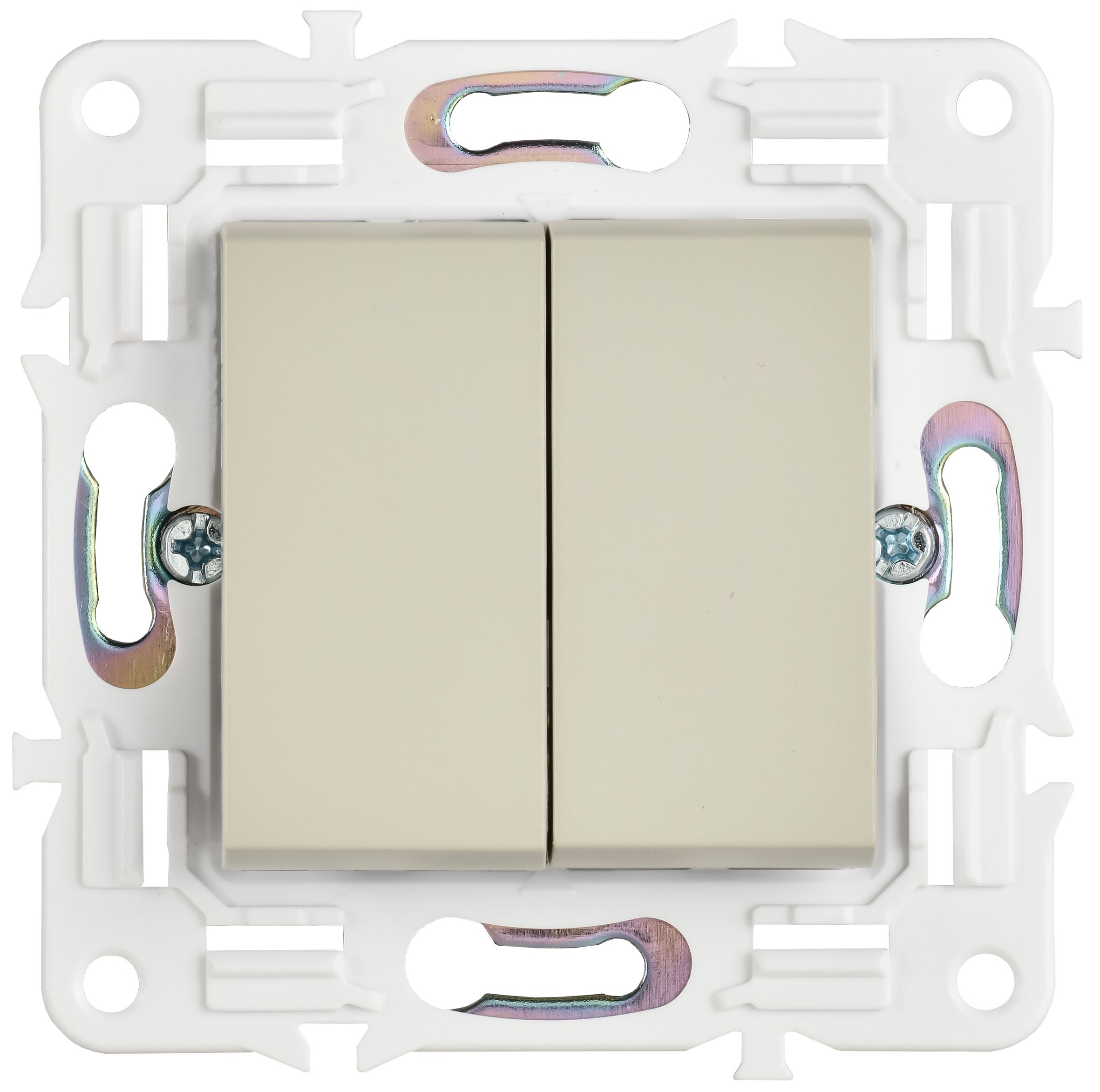 SKANDY Выключатель 2-клавишный 10А SK-V04B бежевый IEK