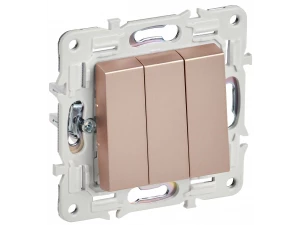 SKANDY Выключатель 3-клавишный 10А SK-V11Sa песочный IEK