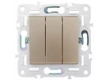 SKANDY Выключатель 3-клавишный 10А SK-V11Sa песочный IEK