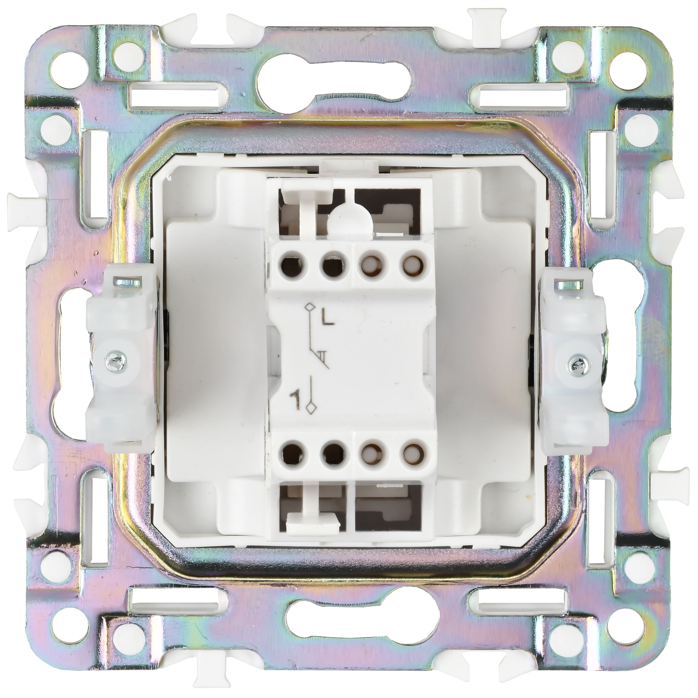 SKANDY Выключатель 1-клавишный кнопочный 10А SK-V14Sh шампань IEK