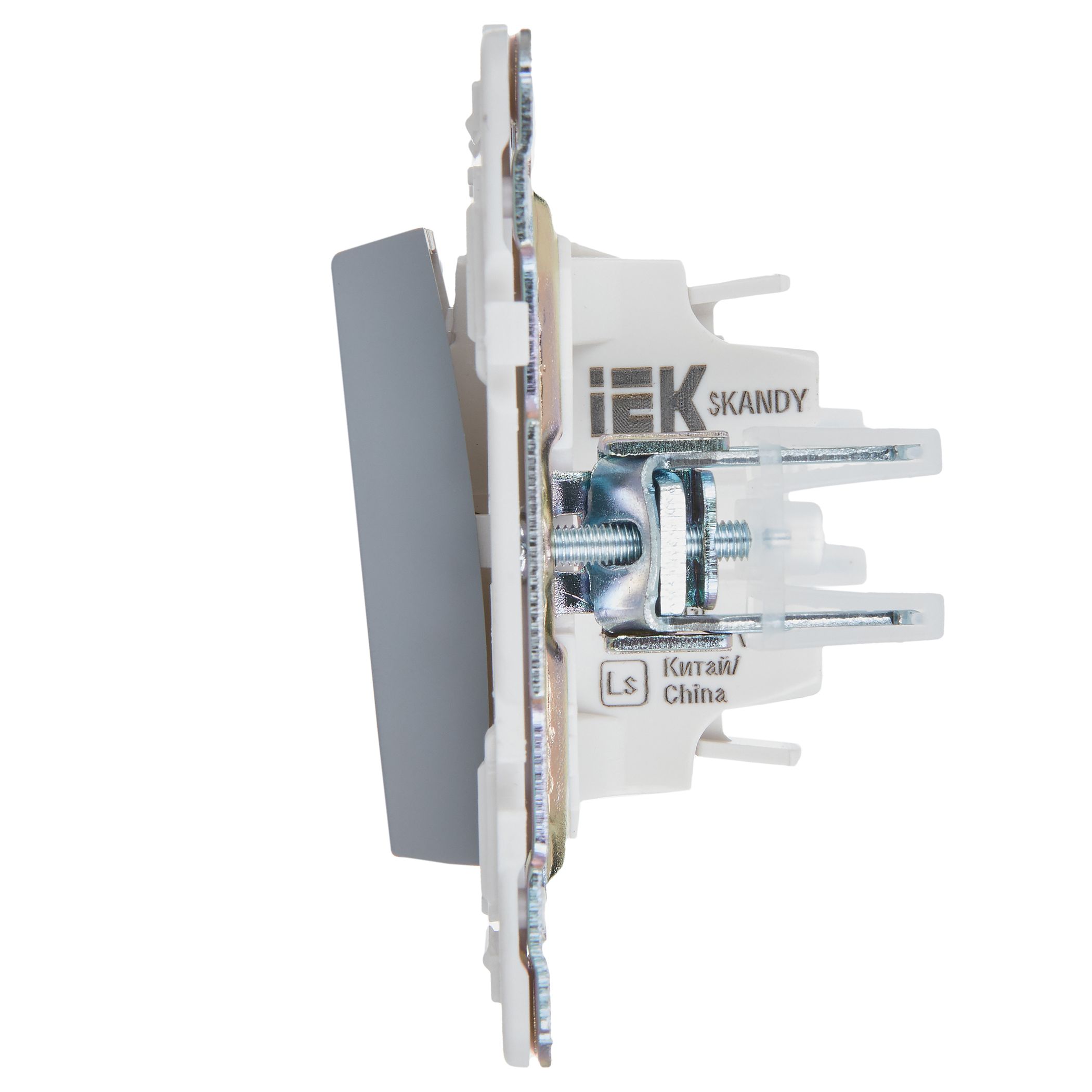 SKANDY Выключатель 1-клавишный кнопочный 10А SK-V14Gr серый IEK