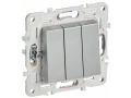 SKANDY Выключатель 3-клавишный 10А SK-V11S серебряный IEK