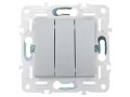 SKANDY Выключатель 3-клавишный 10А SK-V11S серебряный IEK