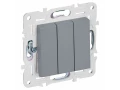 SKANDY Выключатель 3-клавишный 10А SK-V11Gr серый IEK