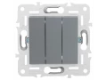 SKANDY Выключатель 3-клавишный 10А SK-V11Gr серый IEK