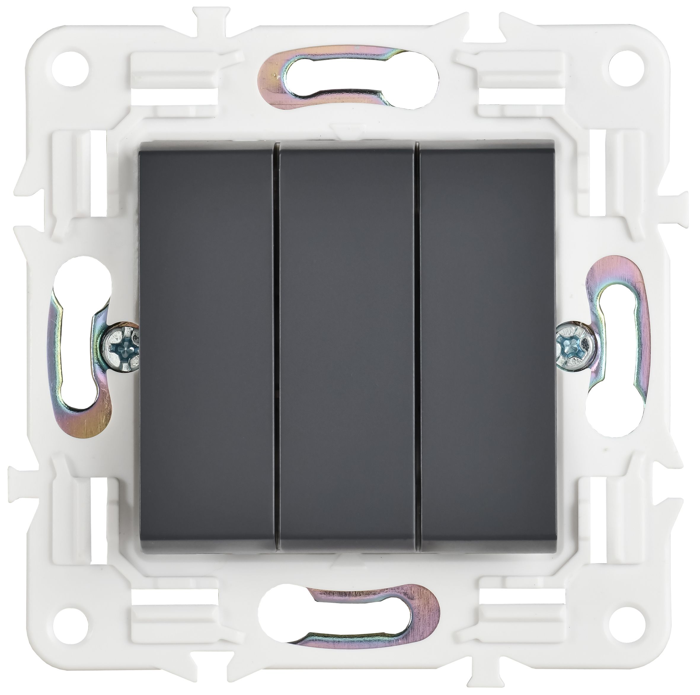 SKANDY Выключатель 3-клавишный 10А SK-V11T титан IEK