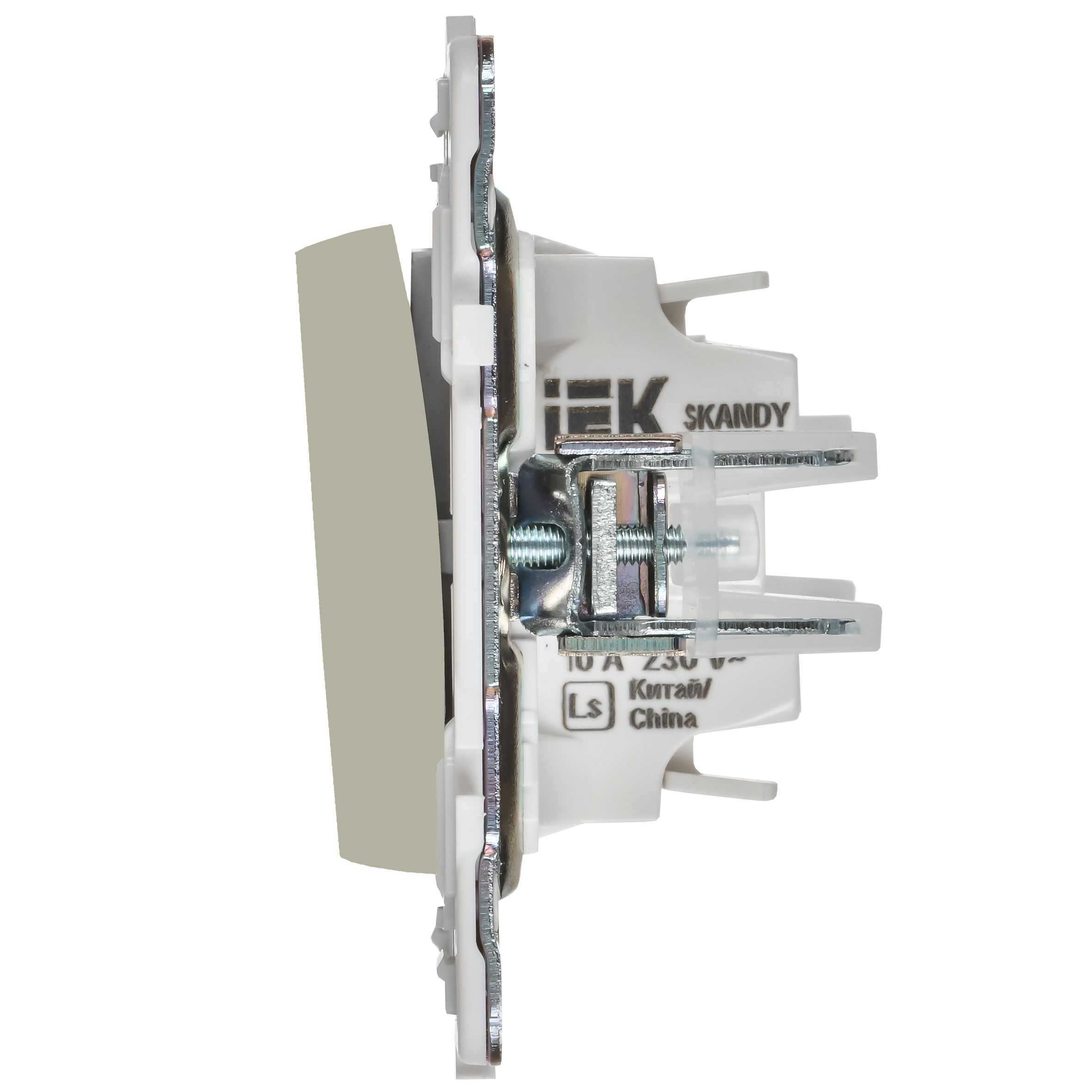 SKANDY Выключатель 1-клавишный кнопочный 10А SK-V14B бежевый IEK