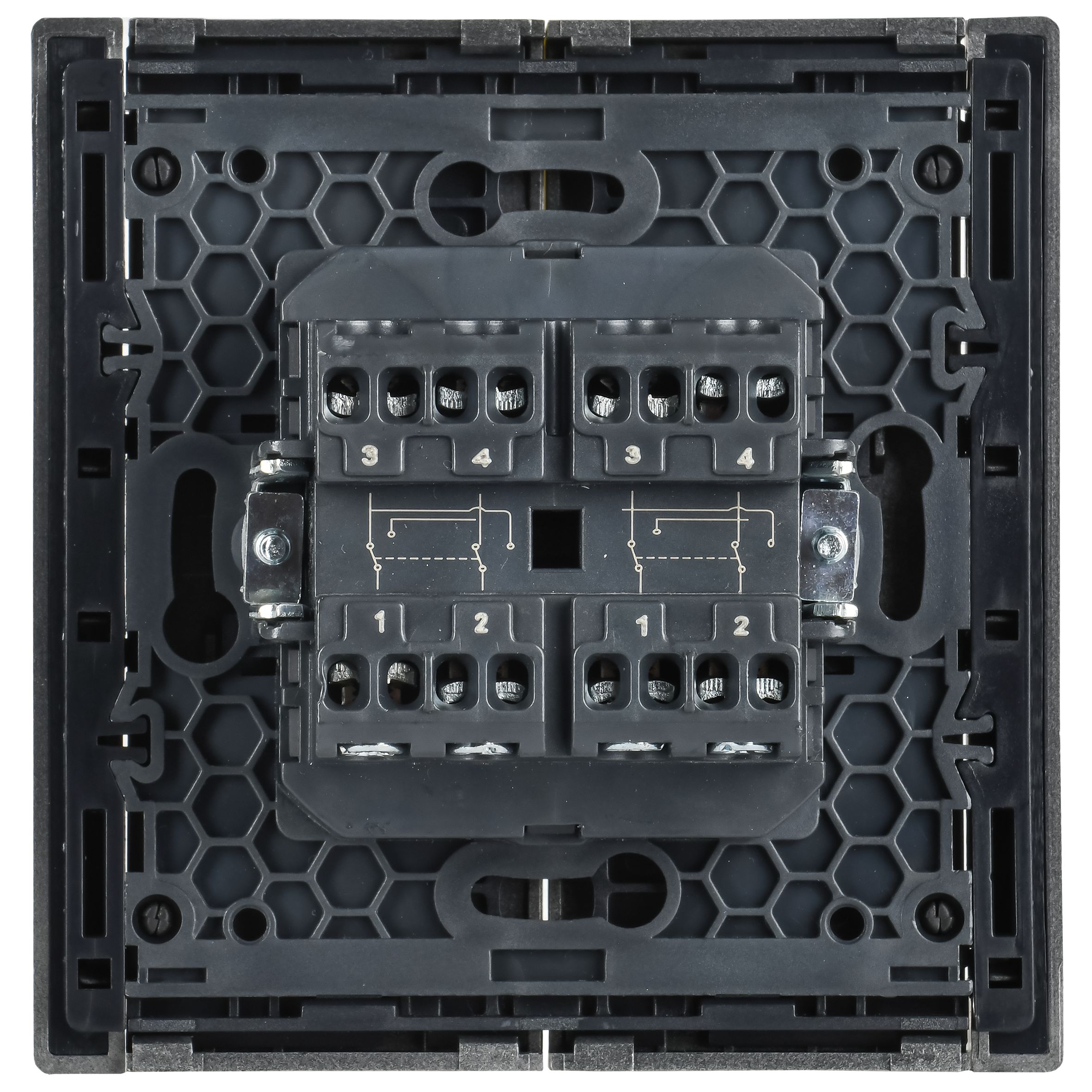 FORTE&PIANO Выключатель 2-клавишный перекрестный 10А FP509 сталь ИЭК