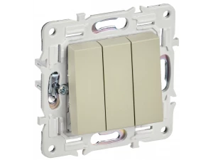 SKANDY Выключатель 3-клавишный 10А SK-V11B бежевый IEK