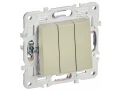 SKANDY Выключатель 3-клавишный 10А SK-V11B бежевый IEK