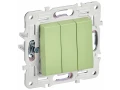 SKANDY Выключатель 3-клавишный 10А SK-V11G мятный IEK