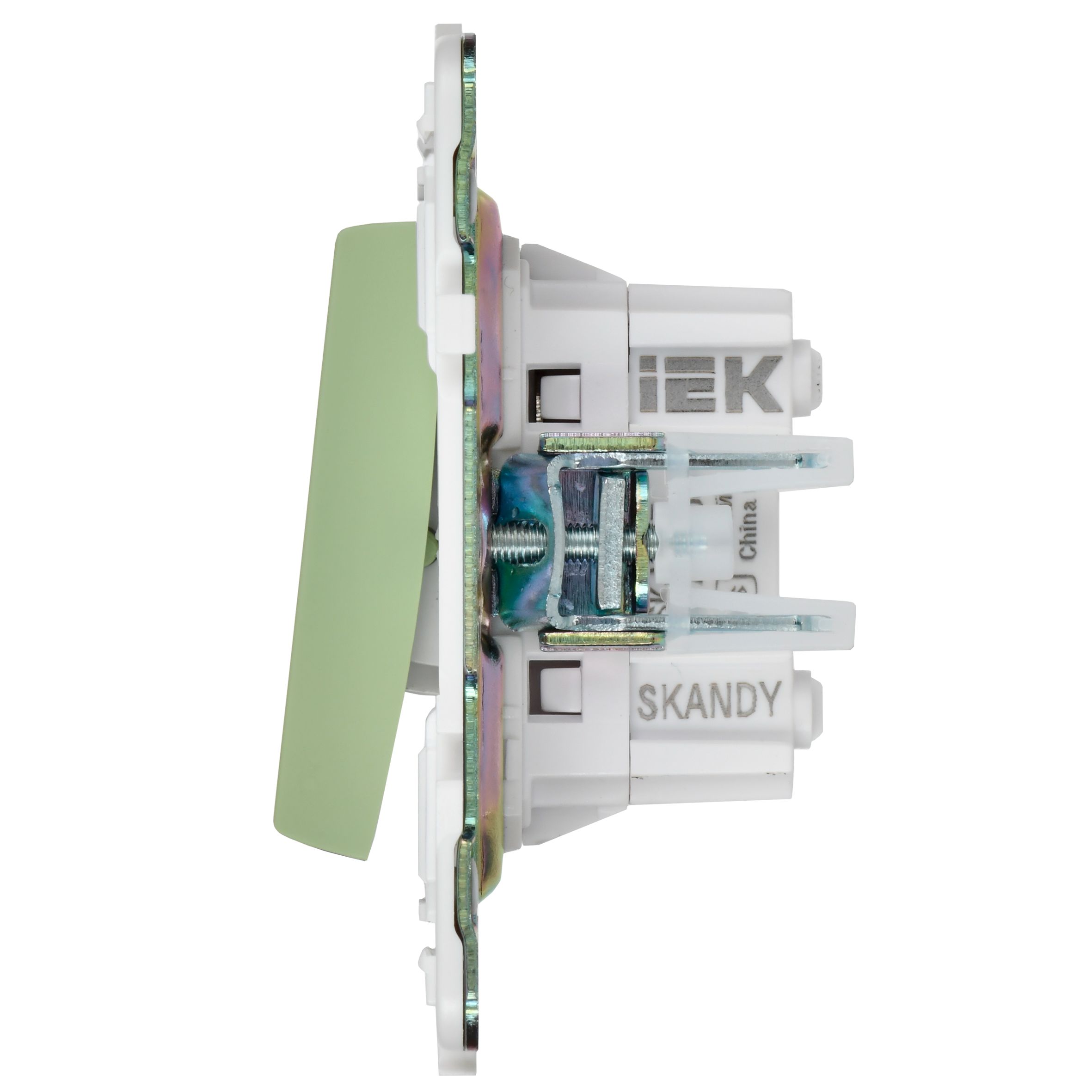 SKANDY Выключатель 2-клавишный перекрестный 10А SK-V06G мятный IEK